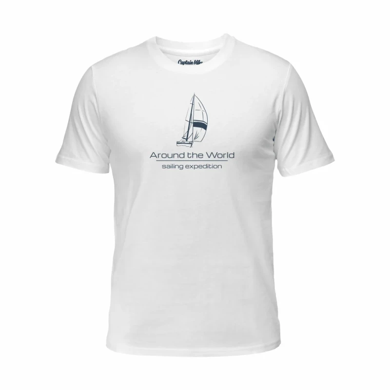 Koszulka męska BAWEŁNA TURECKA biały T-shirt SAILING EXPEDITION Captain Mike