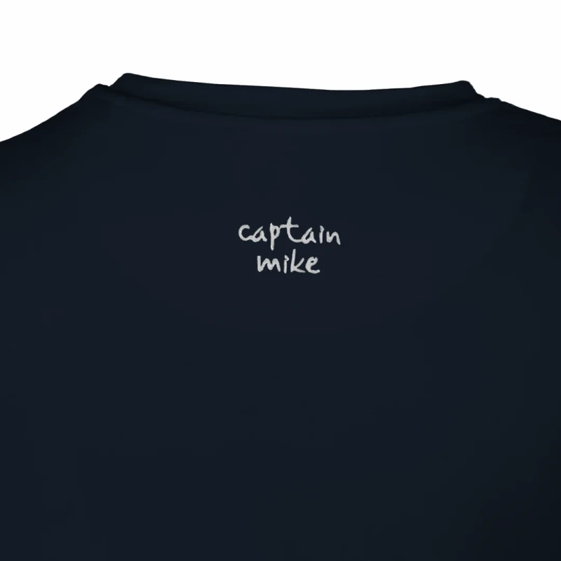 Koszulka męska BAWEŁNA TURECKA granatowa T-shirt z nadrukiem Captain Mike