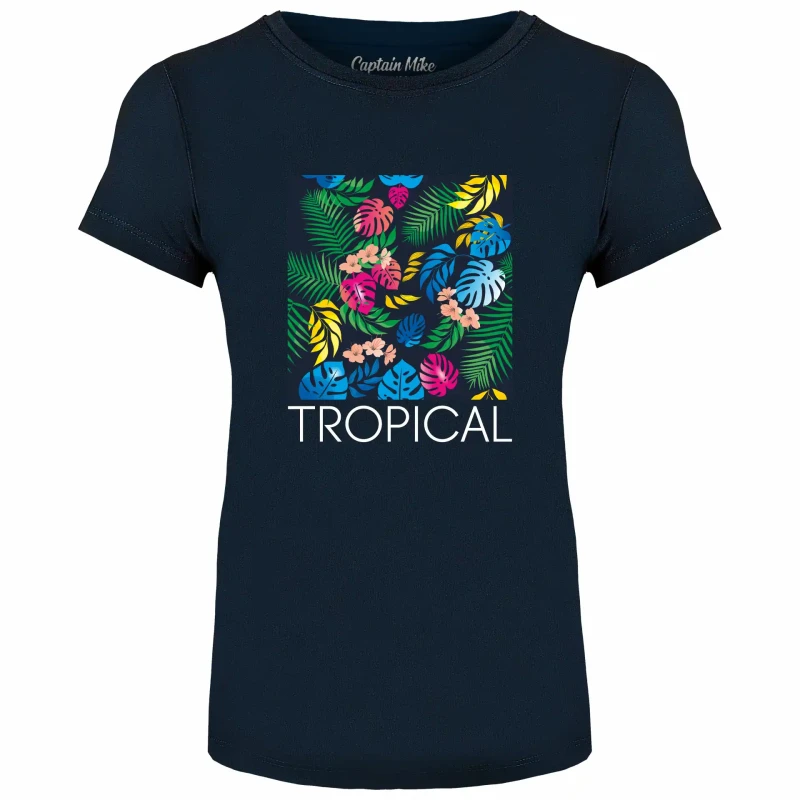 T-SHIRT damski koszulka granatowa TURECKA BAWEŁNA Captain Mike