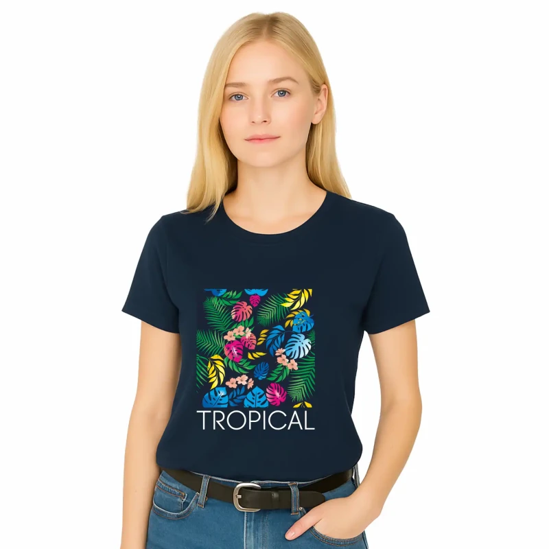 T-SHIRT damski koszulka granatowa TURECKA BAWEŁNA Captain Mike