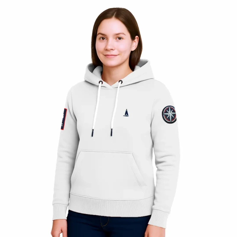 Bluza damska kangurka z kapturem biała Captain Mike SAILING