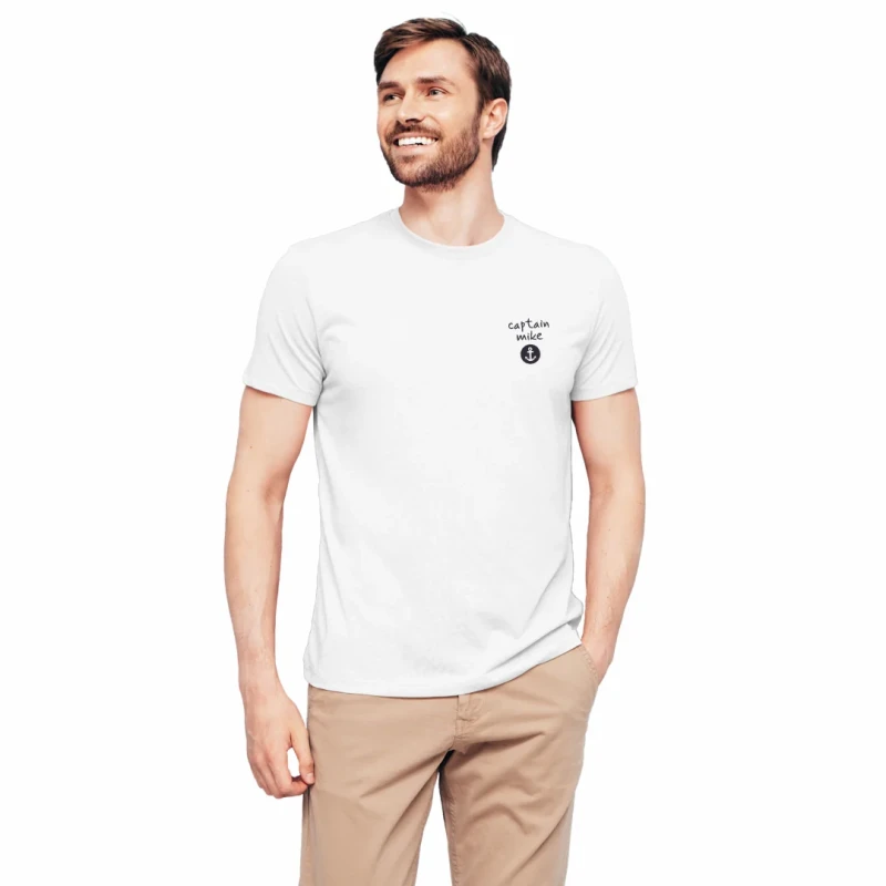 Koszulka męska BAWEŁNA TURECKA T-shirt z nadrukiem na plecach Captain Mike