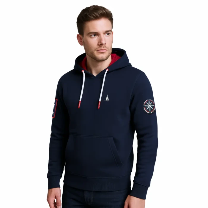 Bluza męska kangurka z kapturem granatowa Captain Mike SAILING 