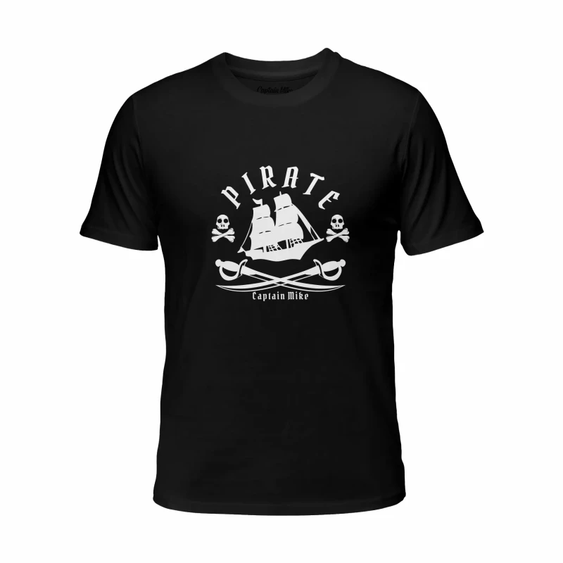 Koszulka męska BAWEŁNA TURECKA czarna z nadrukiem, T-shirt