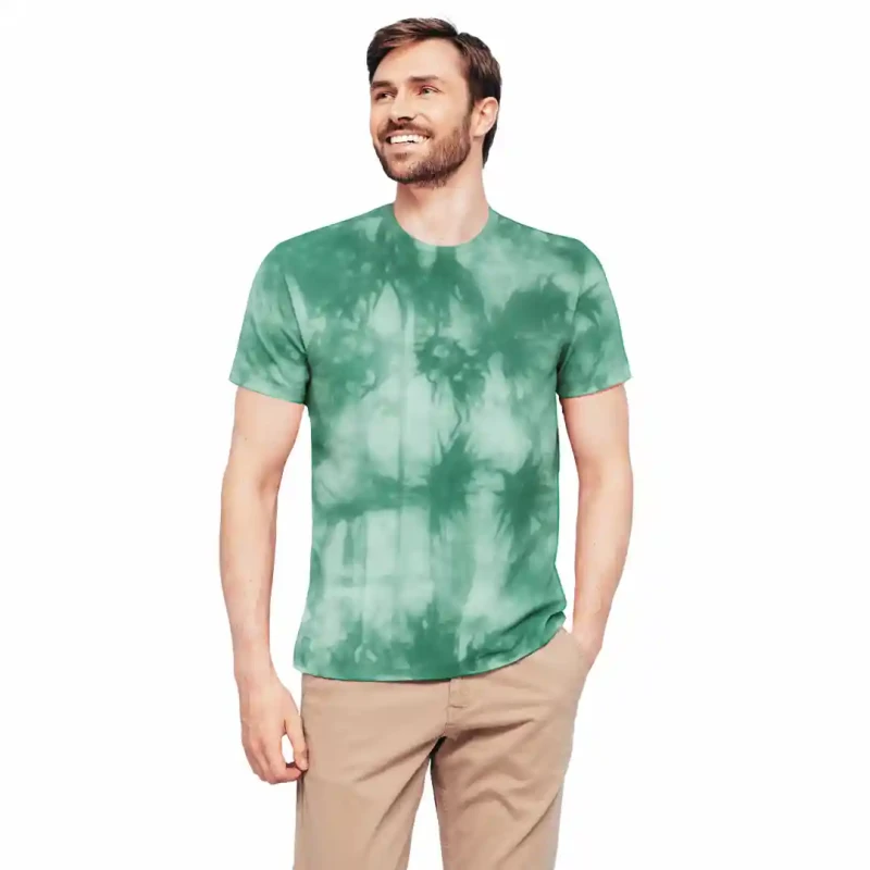 Koszulka męska dekatyzowana zielona BAWEŁNA TURECKA T-shirt