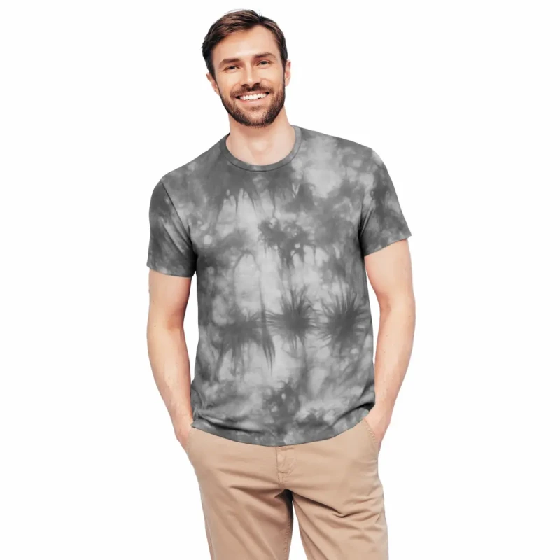 Koszulka męska dekatyzowana jasnoszara BAWEŁNA TURECKA T-shirt