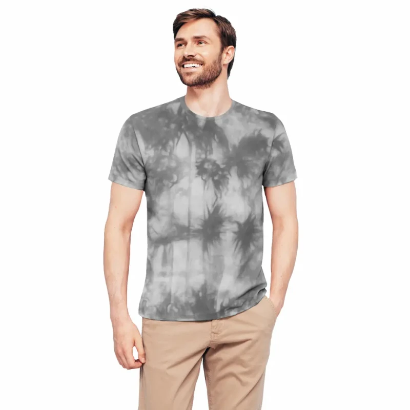 Koszulka męska dekatyzowana jasnoszara BAWEŁNA TURECKA T-shirt