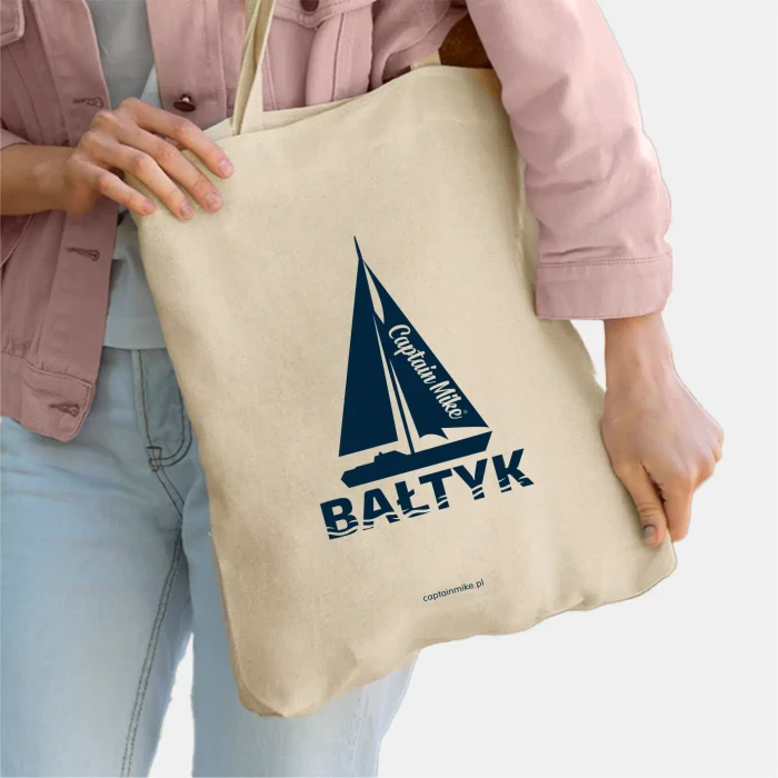 Torba bawełniana XL wielokrotnego użytku z nadrukiem BAŁTYK