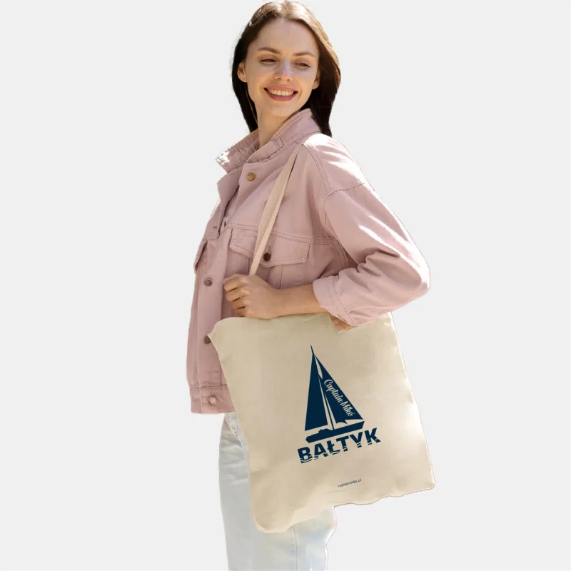 Torba bawełniana XL wielokrotnego użytku z nadrukiem BAŁTYK