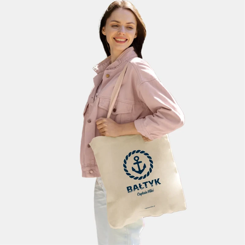 Torba bawełniana XL wielokrotnego użytku z nadrukiem BAŁTYK