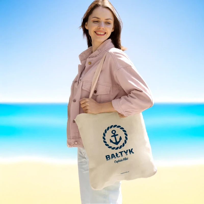Torba bawełniana XL wielokrotnego użytku z nadrukiem BAŁTYK