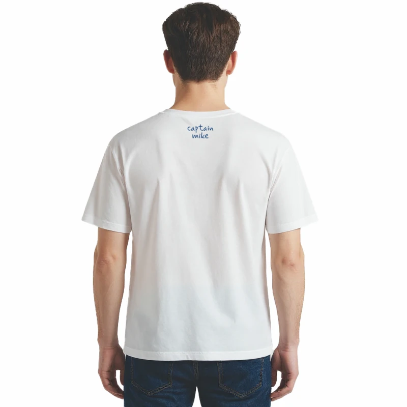 Męska koszulka T-shirt oversize z nadrukiem BAWEŁNA TURECKA biała