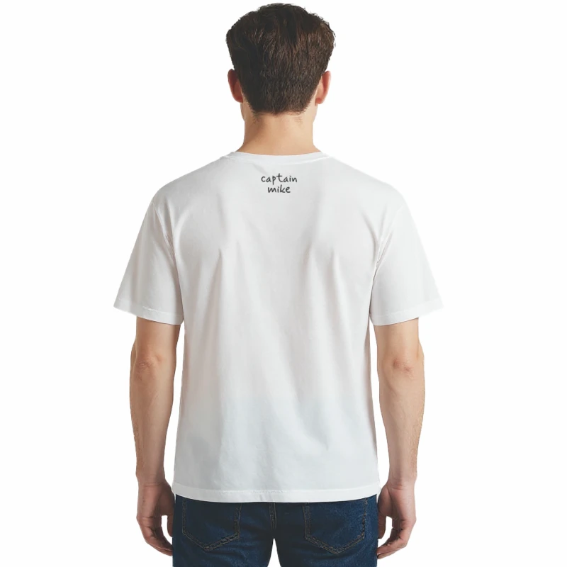 Męska koszulka T-shirt oversize z nadrukiem BAWEŁNA TURECKA biała