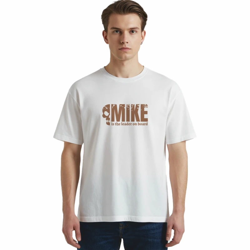 Męska koszulka T-shirt oversize z nadrukiem BAWEŁNA TURECKA biała