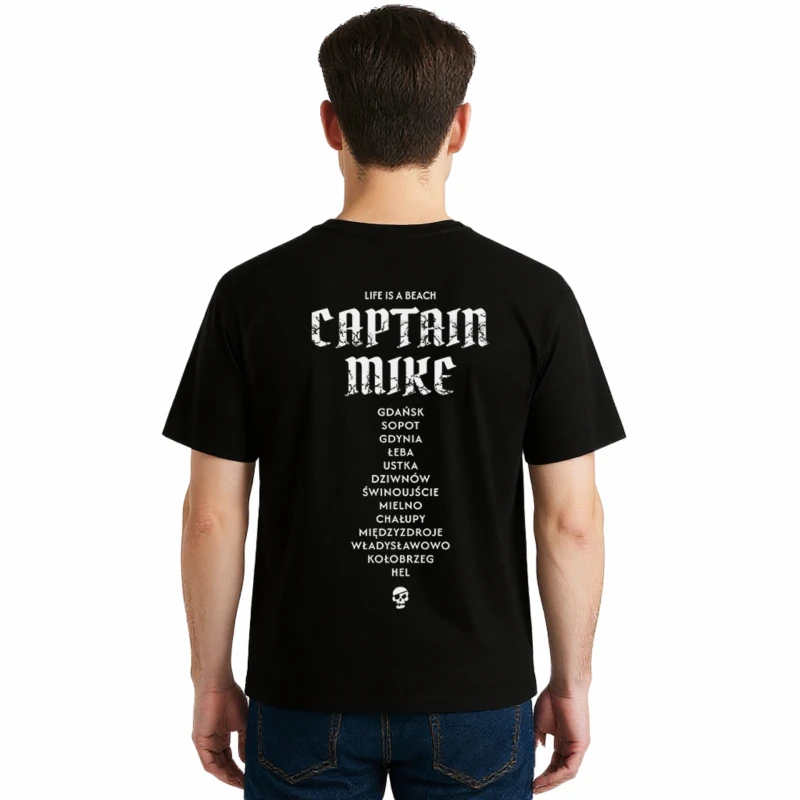 Męska koszulka T-shirt oversize z nadrukiem BAWEŁNA TURECKA czarna