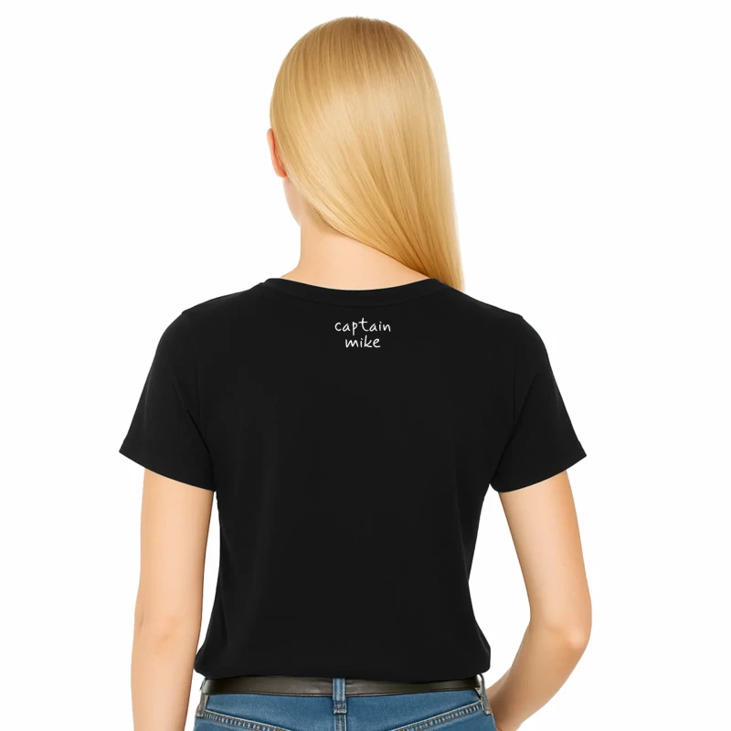 T-SHIRT damski koszulka TURECKA BAWEŁNA czarna Captain Mike