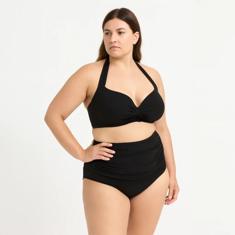 DÓŁ stroju kąpielowego PLUS SIZE majtki figi damskie czarne Captain Mike