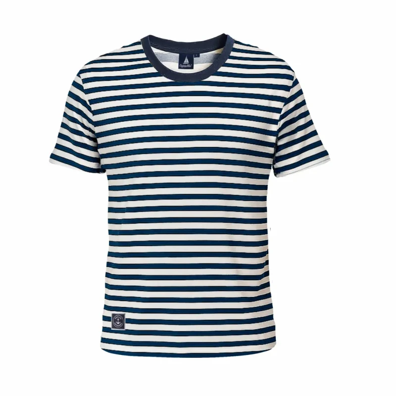 Koszulka bawełniana męska w paski T-shirt Captain Mike