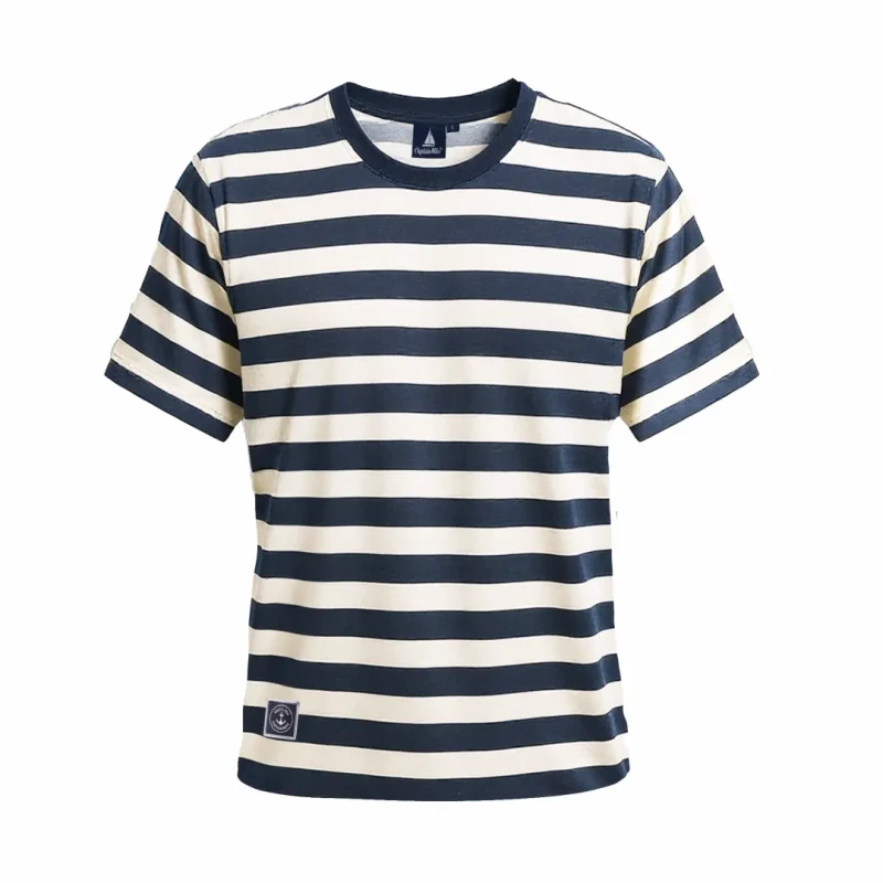 Koszulka bawełniana męska w pasy T-shirt Captain Mike