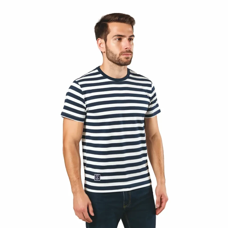 Koszulka bawełniana męska w pasy T-shirt Captain Mike