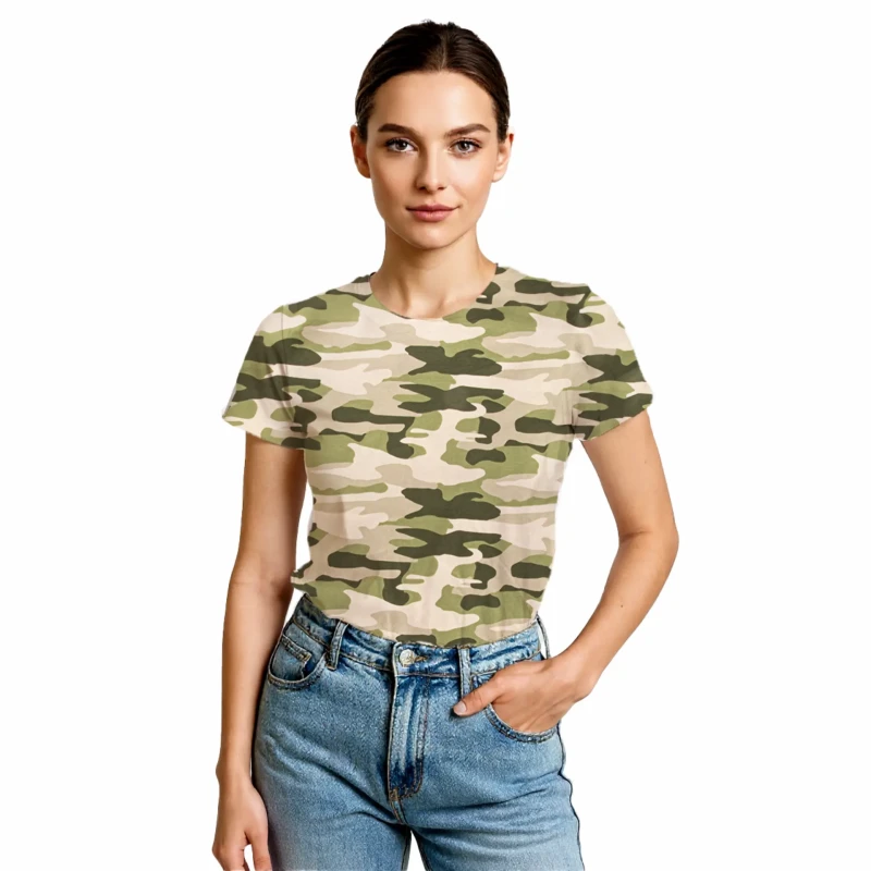 Damska koszulka t-shirt BAWEŁNA TURECKA  moro KAMUFLAŻ CAMOUFLAGE