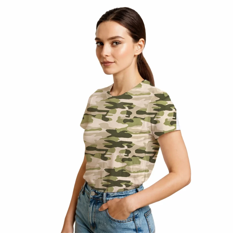 Damska koszulka t-shirt BAWEŁNA TURECKA  moro KAMUFLAŻ CAMOUFLAGE