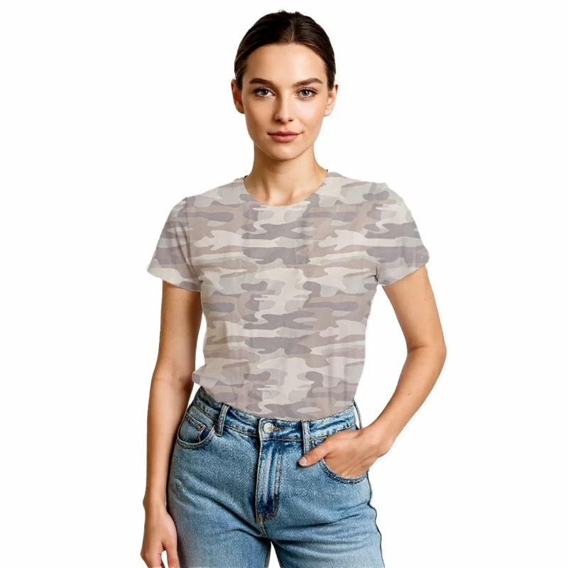 Damska koszulka t-shirt BAWEŁNA TURECKA moro