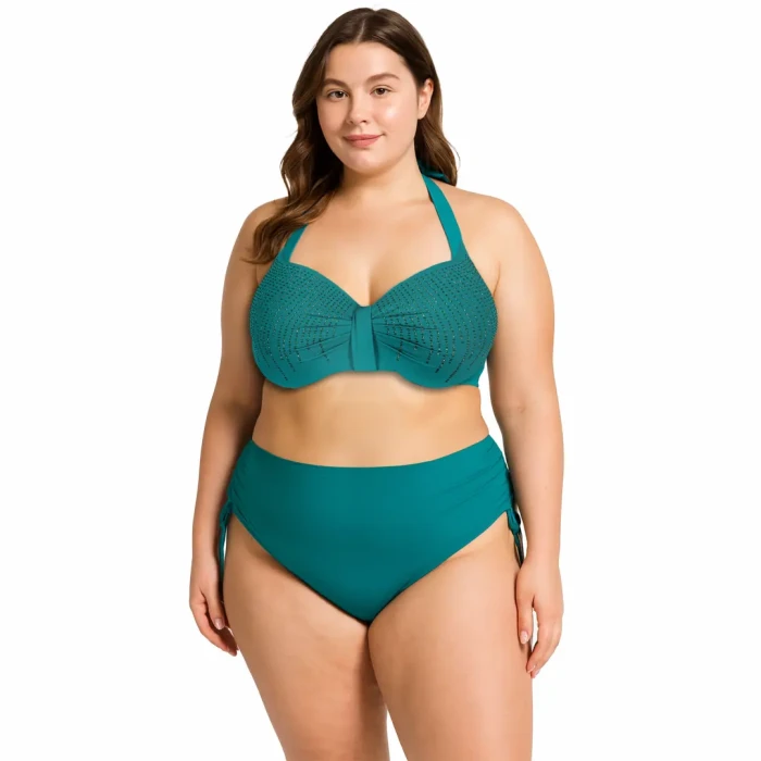 GÓRA od stroju kąpielowego TOP PLUS SIZE turkusowy  Captain Mike 