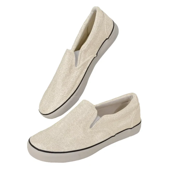 Klasyczne tenisówki, trampki slip-on z brokatem 