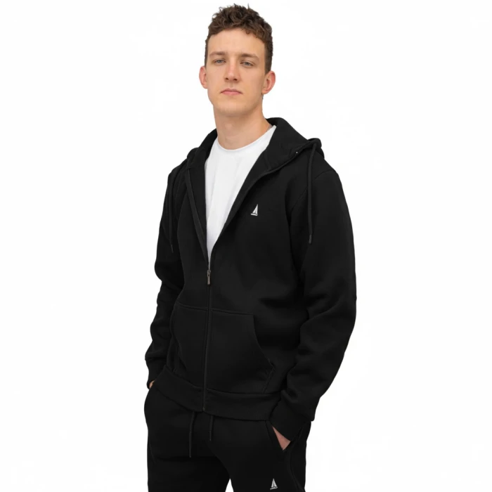 Bluza męska ocieplana rozpinana czarna CAPTAIN'S LINE