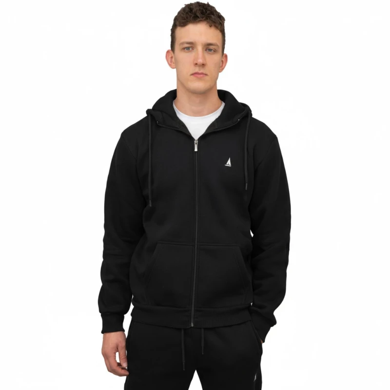 Bluza Męska Rozpinana Ocieplana Czarna Captain Mike