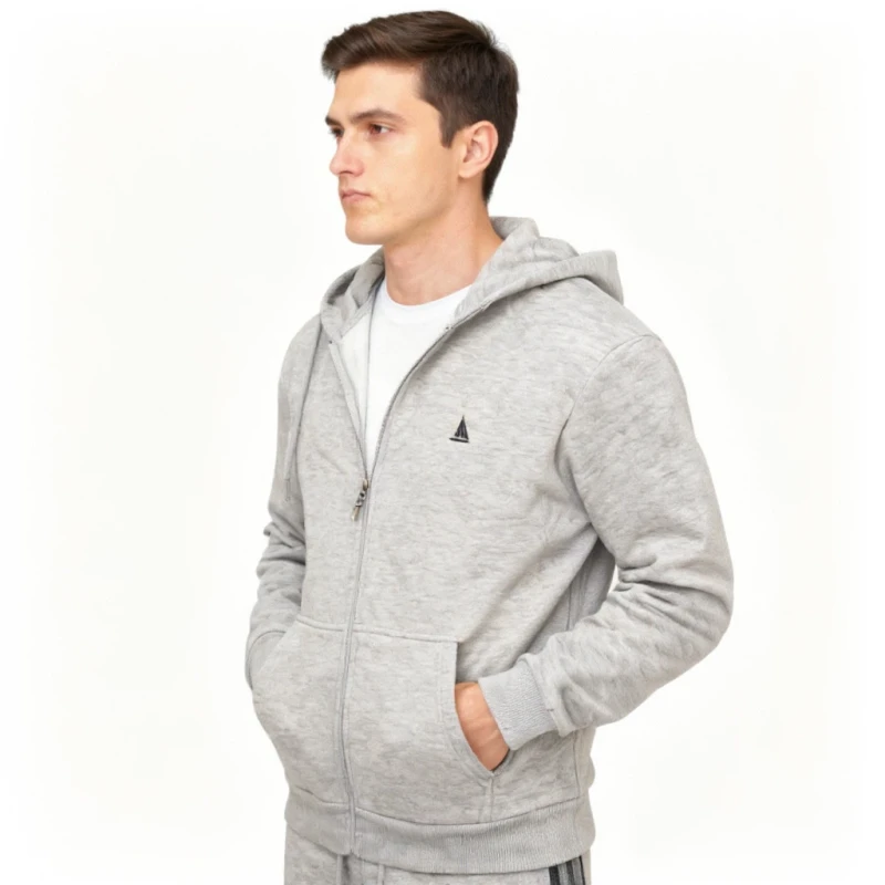 Bluza Męska Rozpinana Ocieplana Szara Captain Mike