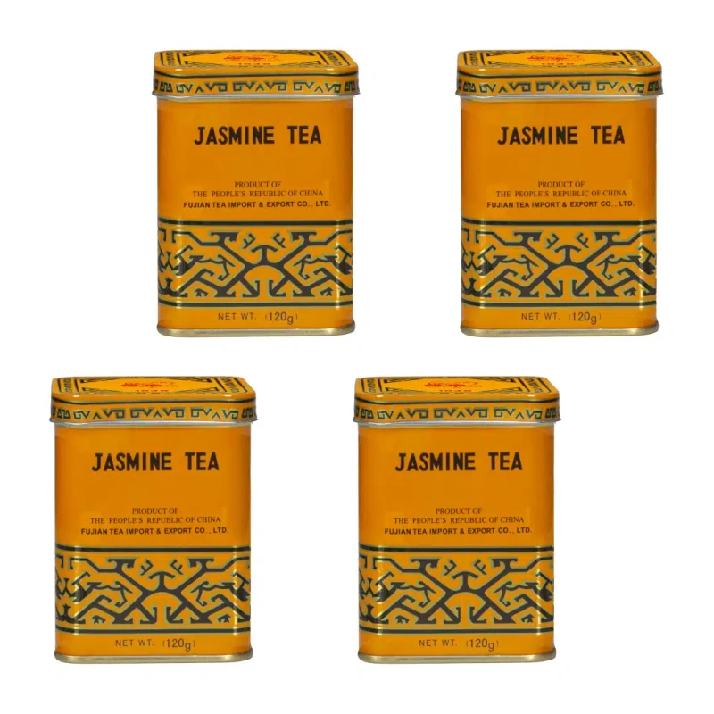 Zestaw Herbat Jaśminowa – Tradycyjna z prowincji Fujian (delikatna i kwiatowa) 4x120 g