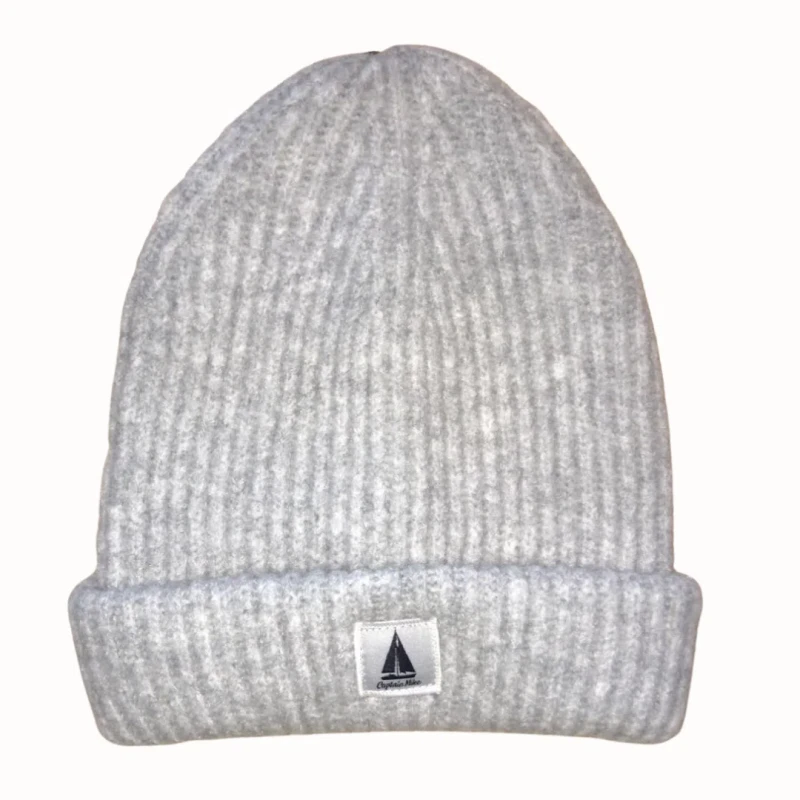 Ciepła czapka zimowa szara beanie dzianinowa Captain Mike
