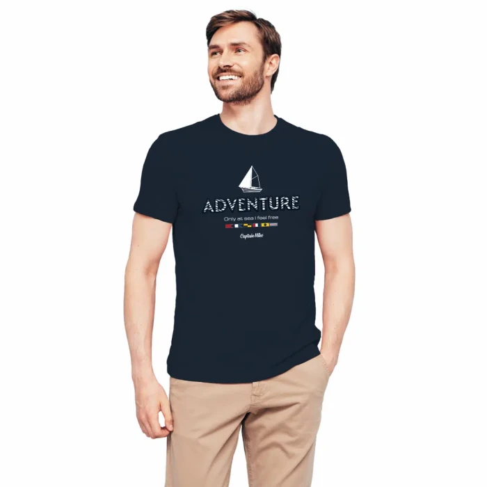 Koszulka męska BAWEŁNA TURECKA T-shirt wypukły nadruk Captain Mike 