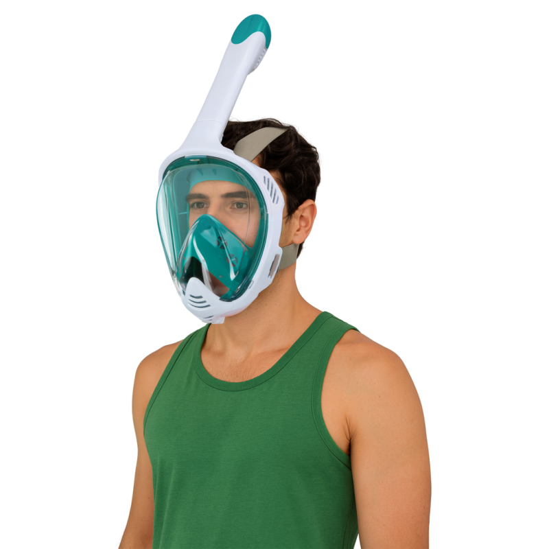 Maska pełnotwarzowa do NURKOWANIA snorkelingu z RURKĄ Captain Mike XS