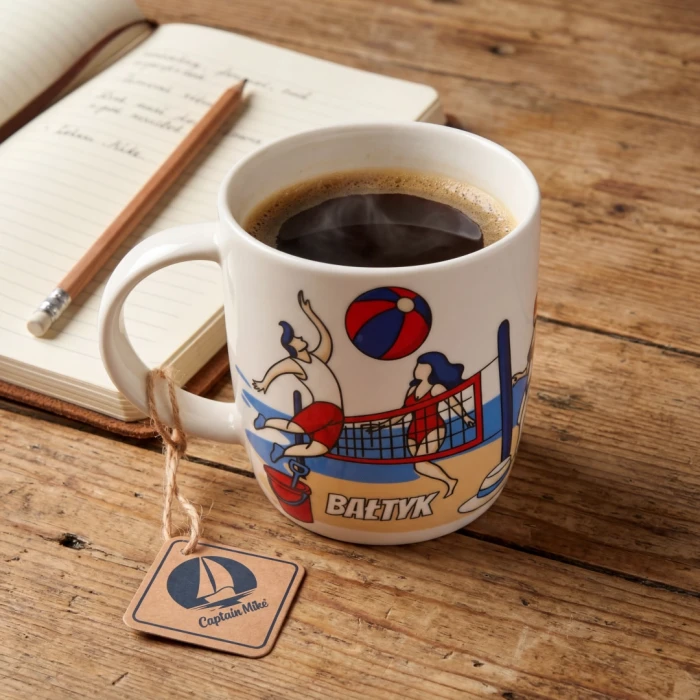 Kubek BAŁTYK ceramiczny nadmorski prezent pamiątka plaża 370 ml