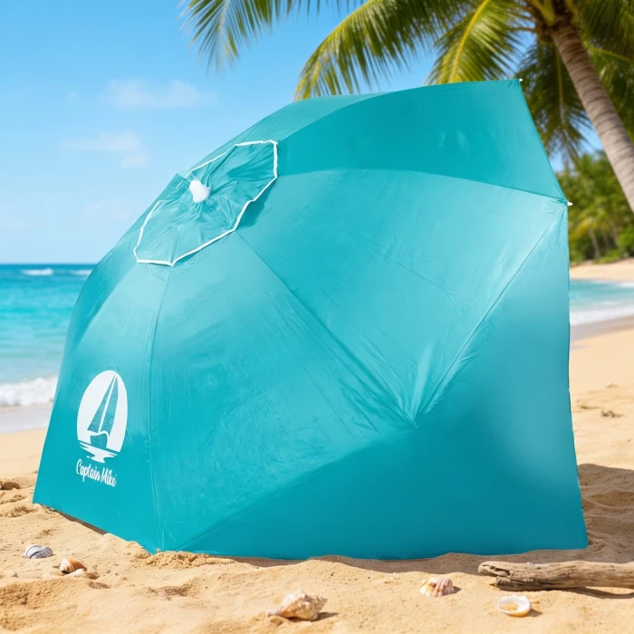 Parasol plażowy 220cm namiot parawan 2w1 z wentylacją UPF50+ ochrona UV