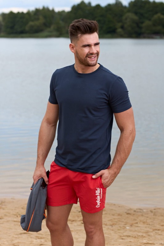 Szybkoschnące, spodenki, sportowe, sport, basen, jezioro, sauna, plaża