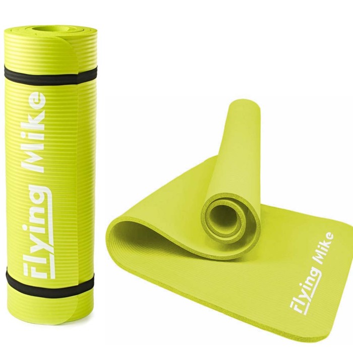 Mata do ćwiczeń fitness joga 180x60 cm yoga zieleń