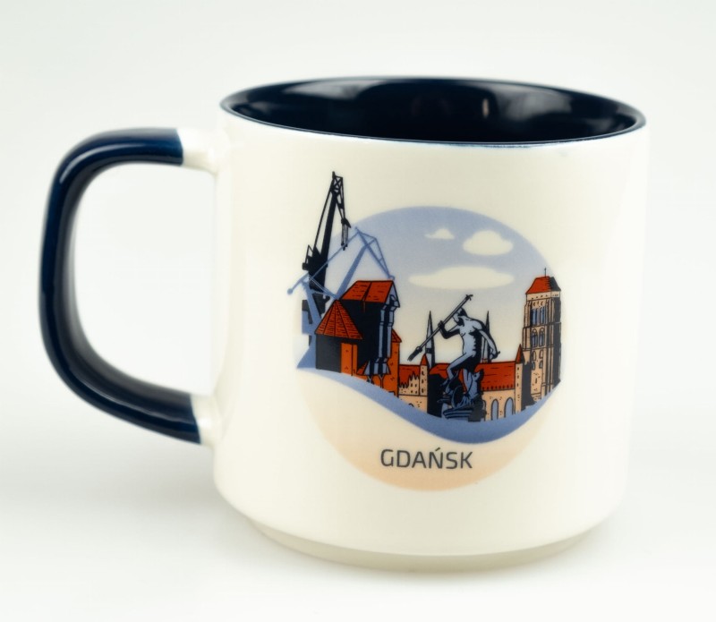 GDAŃSK Kubek, kolekcjonerski, znad morza, prezent, pamiątka, morski, do kawy, do herbaty, do pracy, bałtyk, morski, ceramiczny