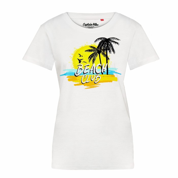 Koszulka damska T-shirt z nadrukiem plaża Captain Mike