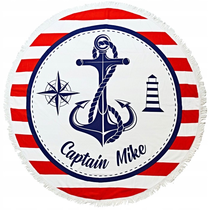Szybkoschnący ręcznik plażowy okrągły 150 cm Captain Mike