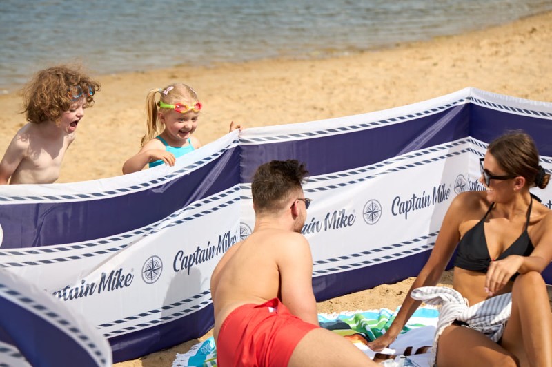 parawan, na plaże, przeciwwietrzny, wytrzymały, solidny, ekologiczne słupki, wpijany, do piasku