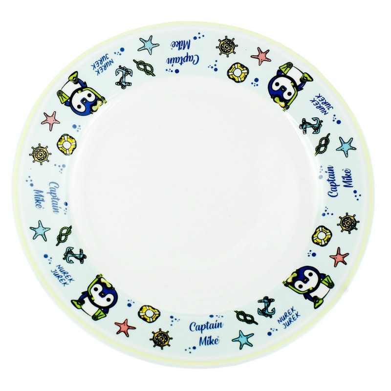 Talerz, talerzyk, dla dziecka, morze, z nad morza, kartonik, opakowanie, ceramika