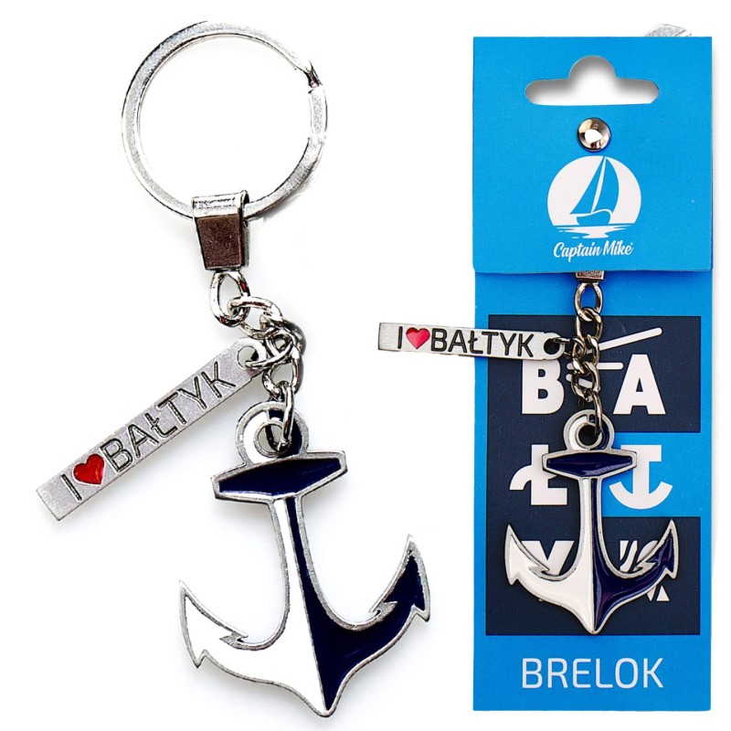 brelok, klucze, do kluczy, zawieszka, z nad morza, morze, pamiątka, Captain Mike, I love bałtyk