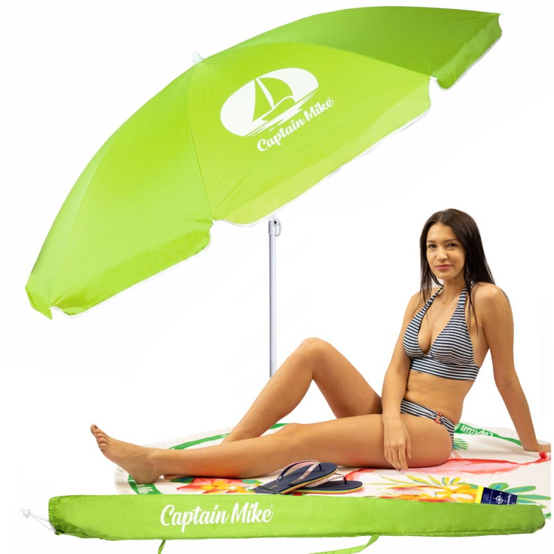 parasol plażowy łamany, parasol plażowy składany, parasol z filtrem UV,  parasol plażowy duży 160cm, parasole, plażowe, parasol ogrodowy plażowy, parasol na plażę, składany parasol, zielony, kolor zielony
